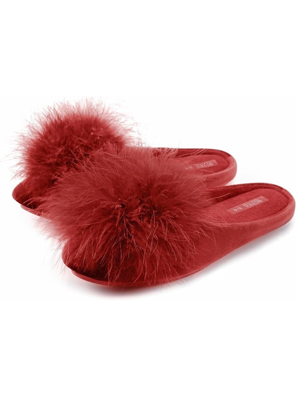 Women's Red Cozy Velvet Memory Foam Imported Fuzzy Indoor Slippers
